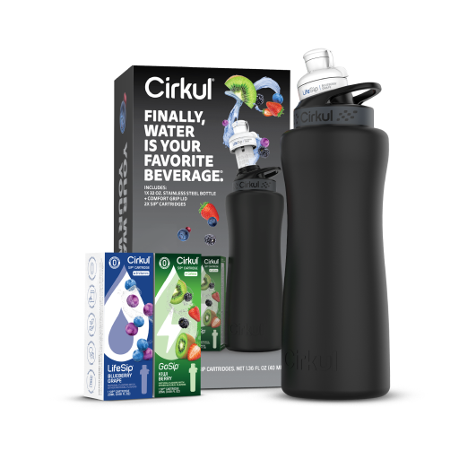 32oz. Matte Black Stainless Steel Bottle Starter Kit J0